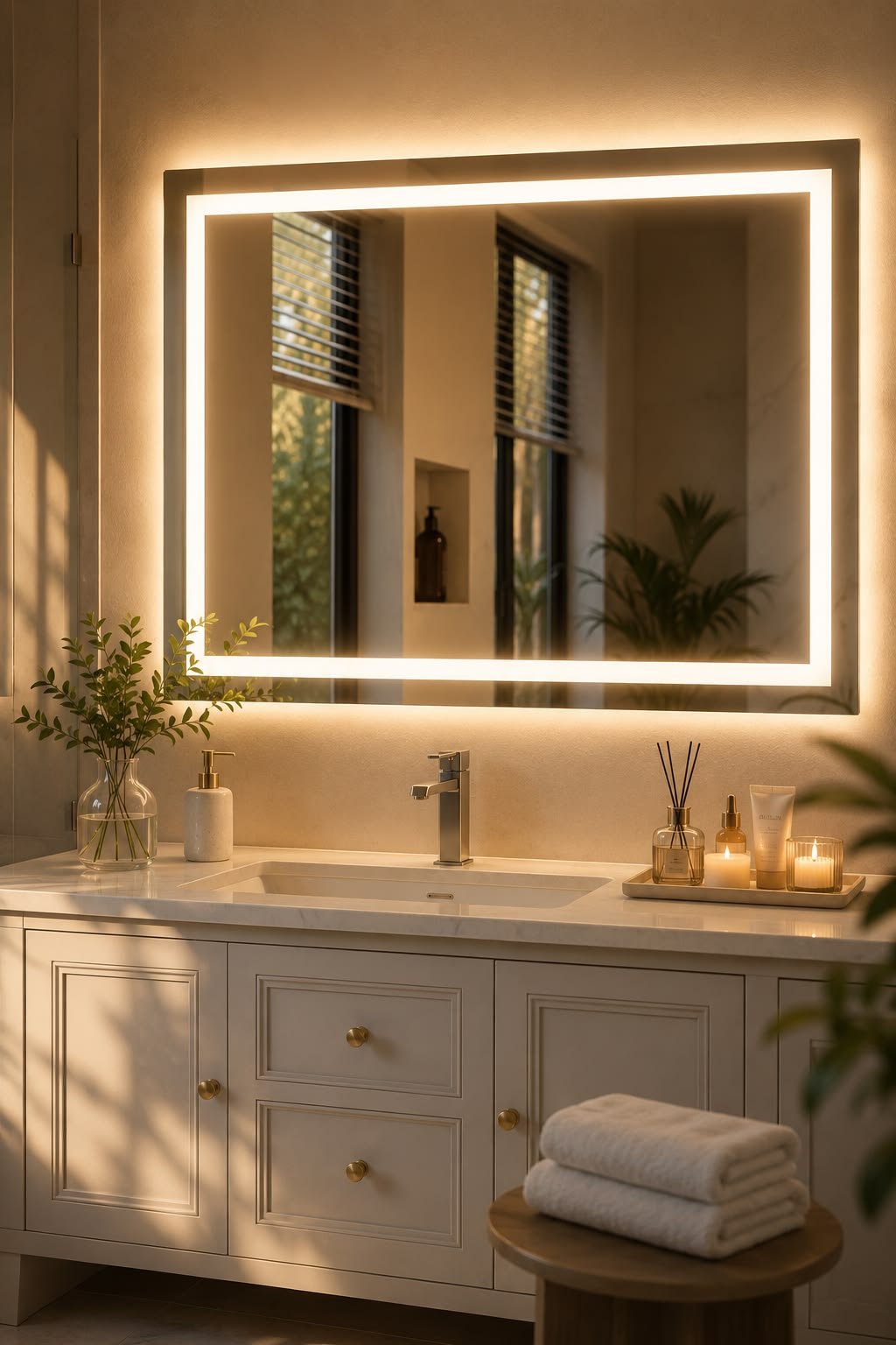 Framed Rectangle LED Mirror Framed Rectangle LED Mirror - Image 1